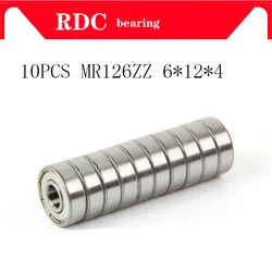 10 PCS MR126ZZ L-1260 MR126-2RS 6*12*4 mm 6x12x4 mm Miniature MR126 ZZ Ball Bearings L-1260ZZ MR126z