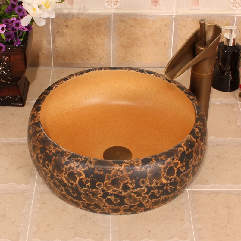 

Jingdezhen Bathroom ceramic sink wash basin Counter Top Wash Basin Bathroom Sinks hand painted ceramics bowls