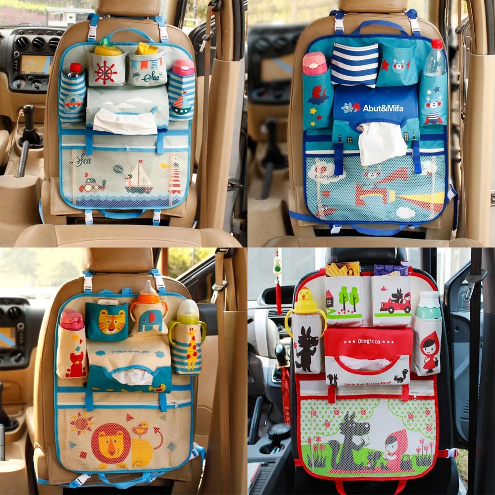 Cartoon Car Organizer Cute Cartoon Car Seat Back  Storage Bags Hanging Car Organizador Bags Pocket Car styling for Kids Children