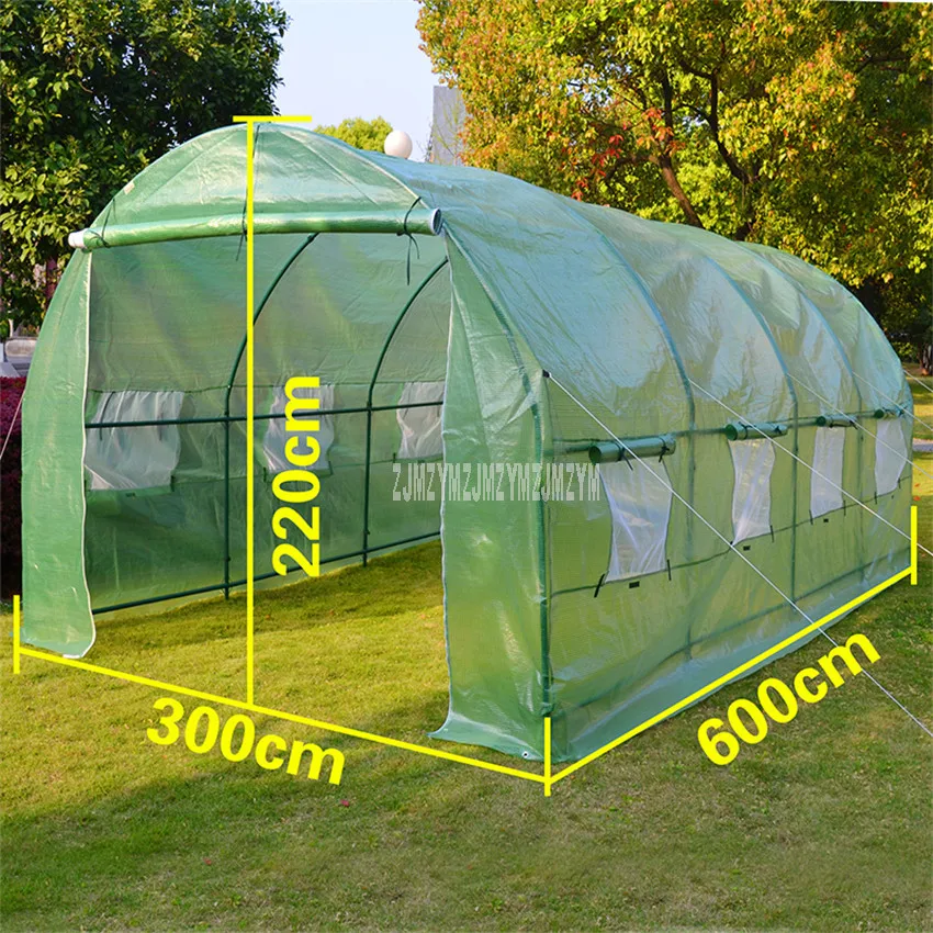 600x300x220cm Strong Steel Frame Big Greenhouse Outdoor Garden Warm Anti-freeze Rain-proof Flower Plants Vegetables Greenhouse