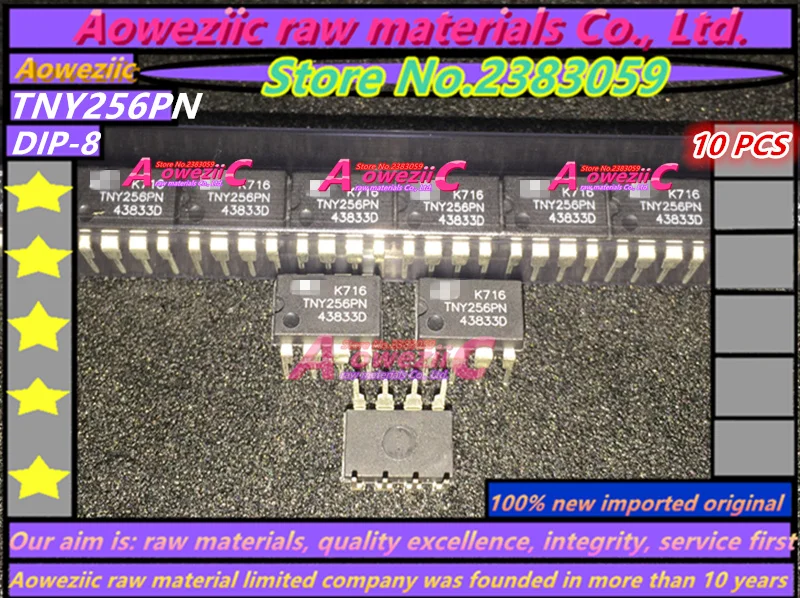 Aoweziic-Puce d'alimentation d'origine importée, TNY254PN, TNY254PN, TNY255PN, TNY256PN, DIP-8, 2021 + 100%, Nouveau