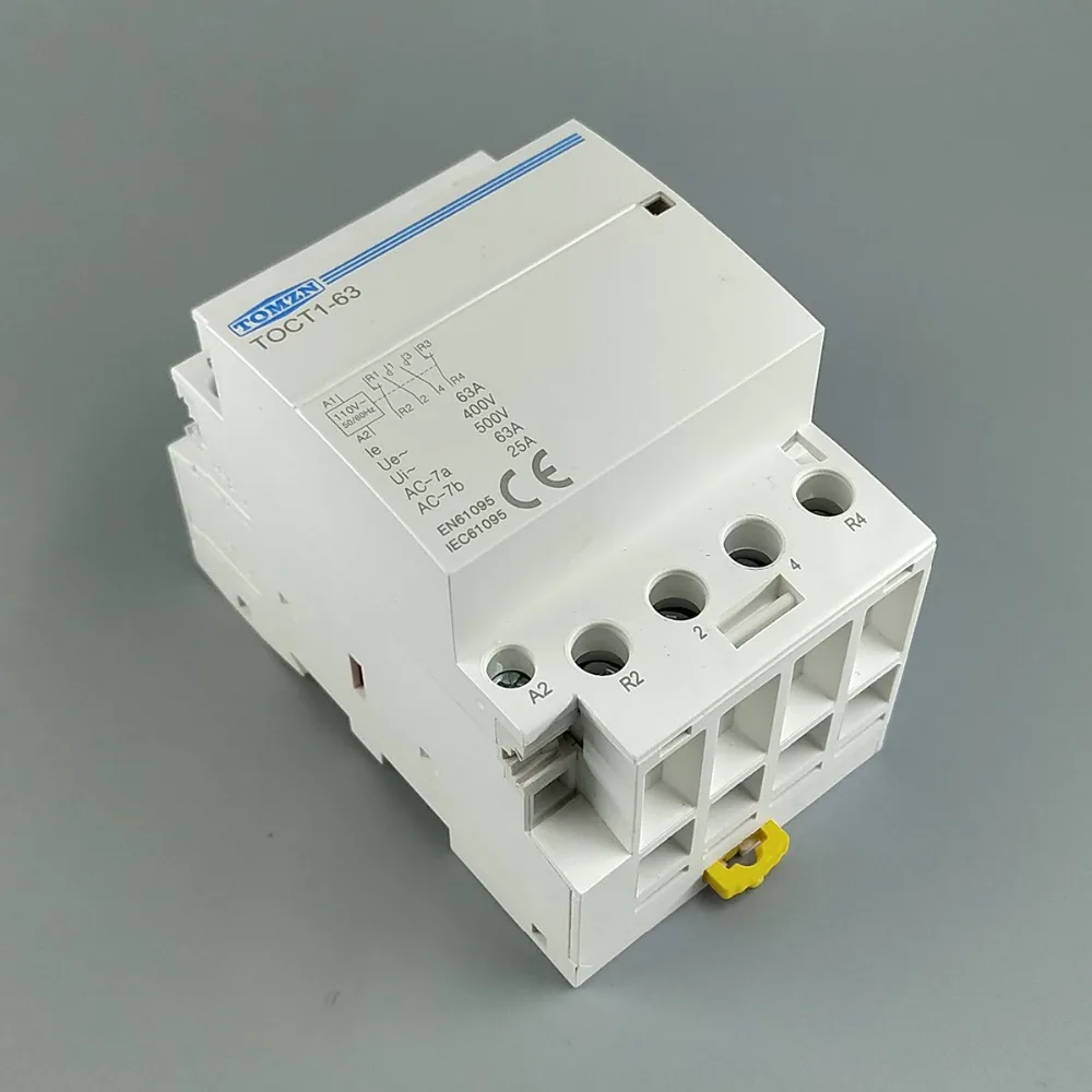 TOCT1 4P 63A 110V COIL 400V~ 50/60HZ Din rail Household ac Modular contactor  4NO or 2NO 2NC Contactors