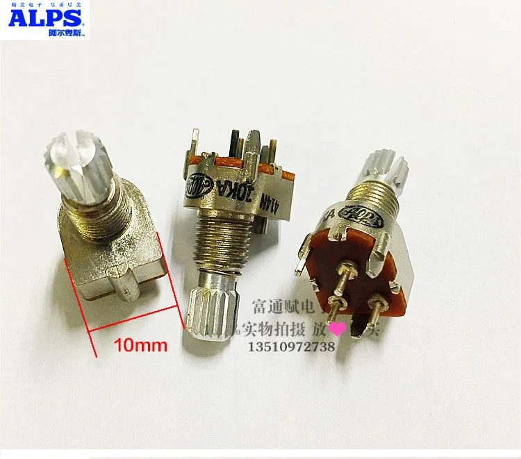 

Импортный оригинальный японский роторный потенциометр ALPS 12 RK10Y1110011A, однозвеньевой A10K 15 мм вал
