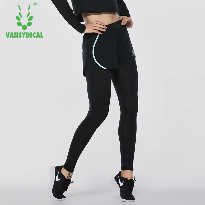 Women Sports Pants Two in One Leggings Fitness Running Gym Yoga Trainning Tights Vansydical Sportswear