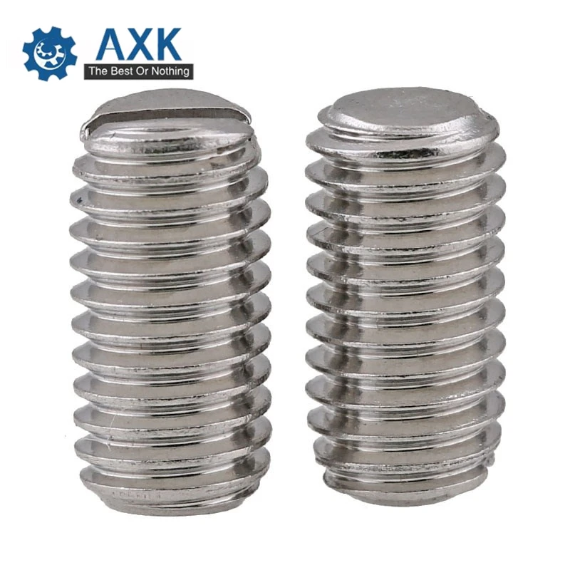 Set Screw Stainless Steel 100pcs/lot M4 M5 M6 Machine Stainlness High Quality Service Electrical Slotted Din551 With Flat Point