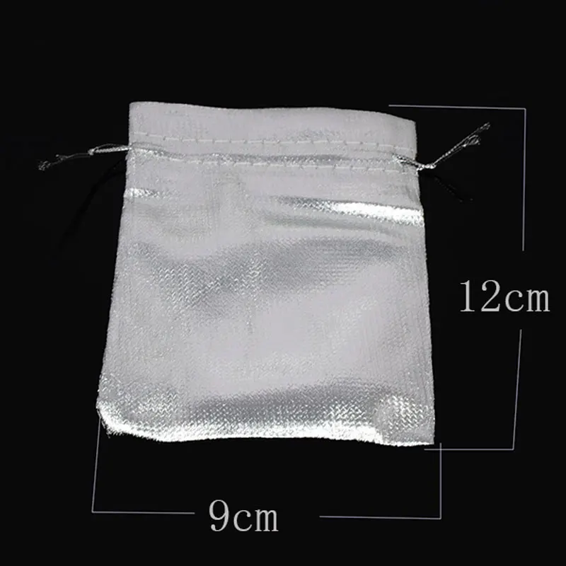 10pcs/bag Fabric Packing Bags 7x9 9x12 10x15cm Silver Color Gold Color Drawstring Wedding Party Jewelry Gift Bags & Pouches