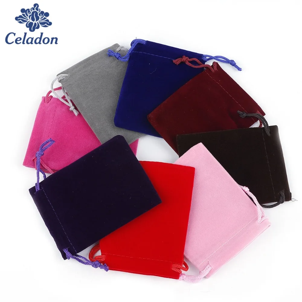 10 pcs/lot High Quality Multi Color Velvet Pouches Jewelry Packaging Display Drawstring Packing Gift Bags  Pouches