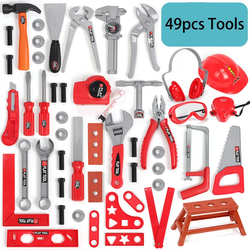 49PCS/Set Garden Tools Toys Children Repair Tool Environmental Plastic Pretend Play Engineering Maintenance Tools Toys Gifts