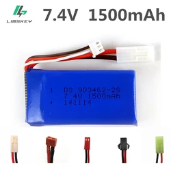 Batteria Lipo 7.4 V 1500 mAh per FT009 RC barca velocità barca 12428 144001 batteria Lipo 2S 7.4 V 1500 mah 903462 2S JST SM KET T PLUG