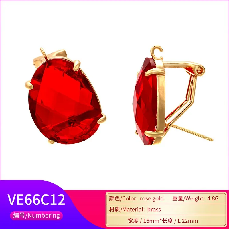 Women's Crystal Cobblestone Stud Earrings, Luxurious Design