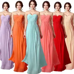 Real Photo Elegant Pleat Cheap Long Prom Dress 2018 new Chiffon Sweetheart Party Dress Sexy vestidos longo Evening Gowns