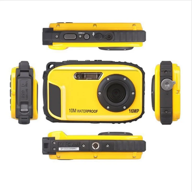 Minicámara Digital HD resistente al agua, videocámara De Fotos De 16MP, 2,7 pulgadas, Zoom 8x, cámara De Fotos, videocámara De vídeo antivibración, 1080P, CMOS