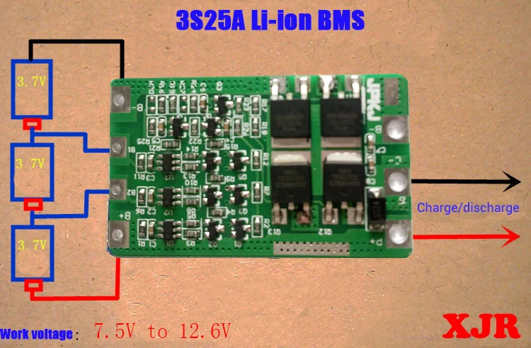 3S 25A  lipo lithium Polymer BMS/PCM/PCB battery protection board for 3 Packs 18650 Li-ion Battery Cell