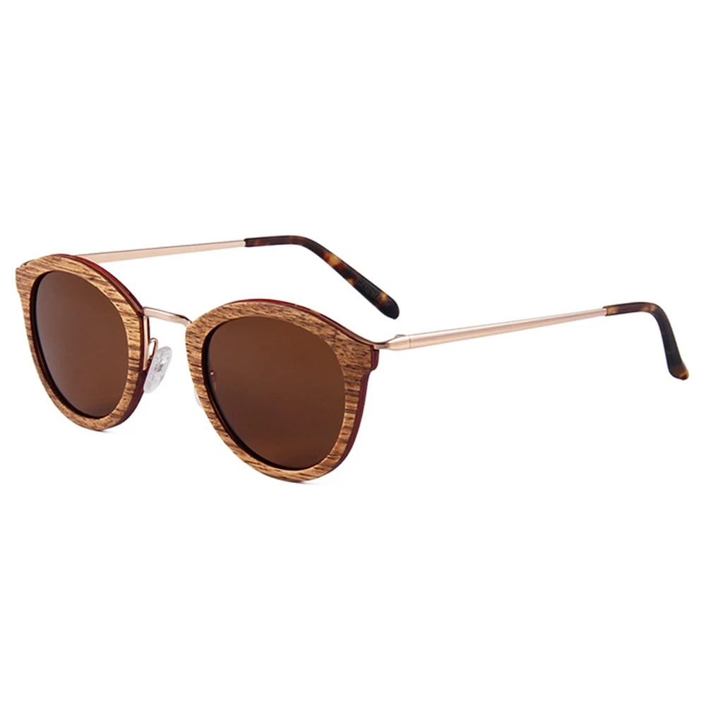 BerWer 2023 New Product Wood Sunglass Women/Men Round Bamboo Sun Glasses Skateboard Wooden Frame Sunglasses