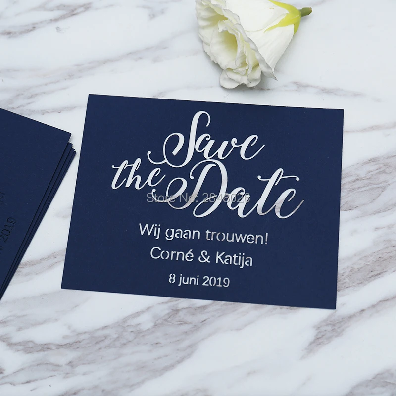 Laser cut  Navy blue save the date, laser cut wedding save the date cards,wedding invitation cards