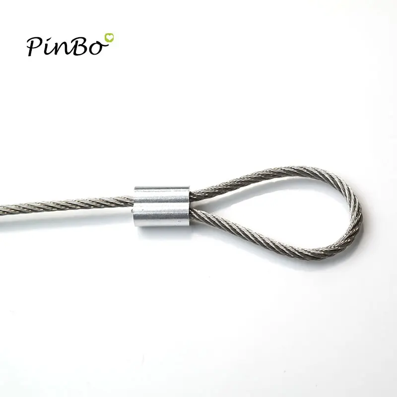 20pc Diameter 3mm M3 Sleeves Aluminium Oval Double Hole and thimble rope for Crimping Wire Rope