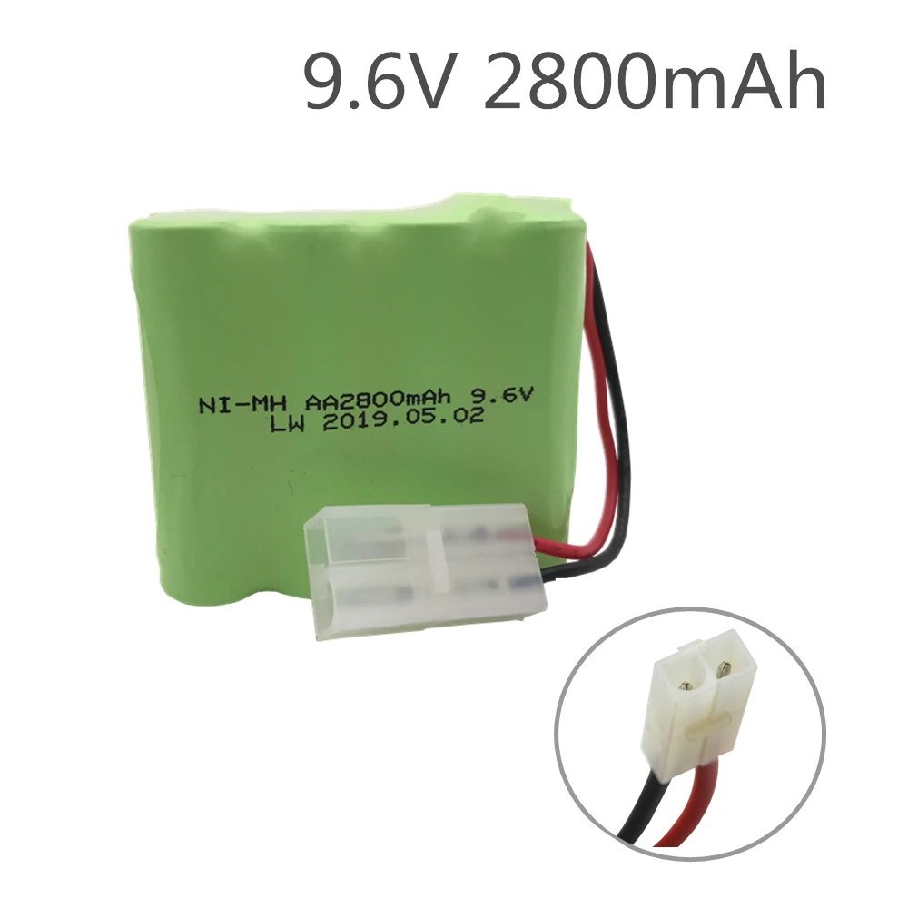 Ni-MH 9.6V 2800mAh AA Battery with 5in1 Charger For Remote Controul Toy Securty Faclities Battery Group Kep-2p Tamiya Plug