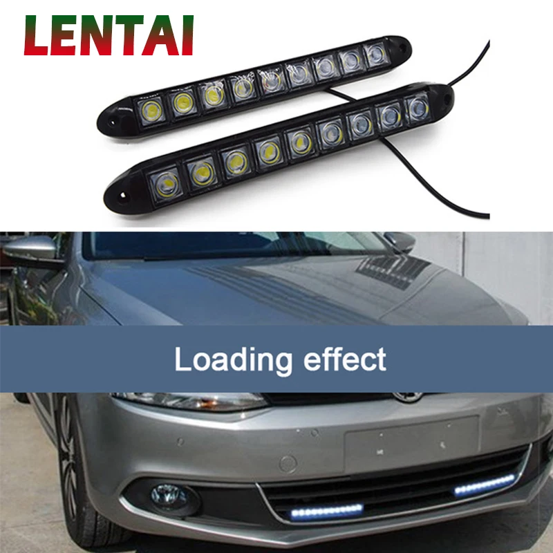 LENTAI For Ford focus 2 3 mk2 fiesta ranger mondeo mk4 Alfa Romeo 159 147 MG 1Set Car Daytime Running Lights 12V 9 LED DRL Lamp