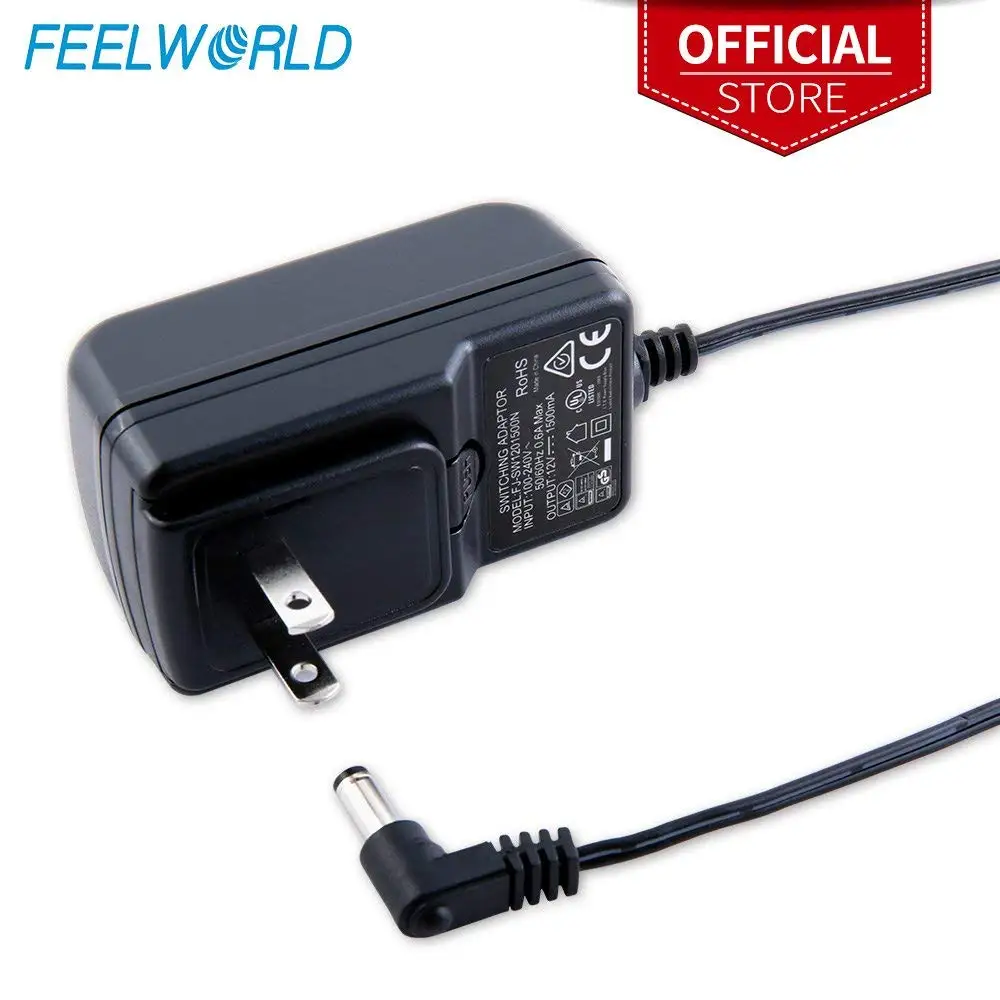 Feelworld DC 12V 1.5A Switching Power Supply Home Power Adapter for 100V 240V AC 50/60Hz for Feelworld F570 T7 T756 FW759 FW759P