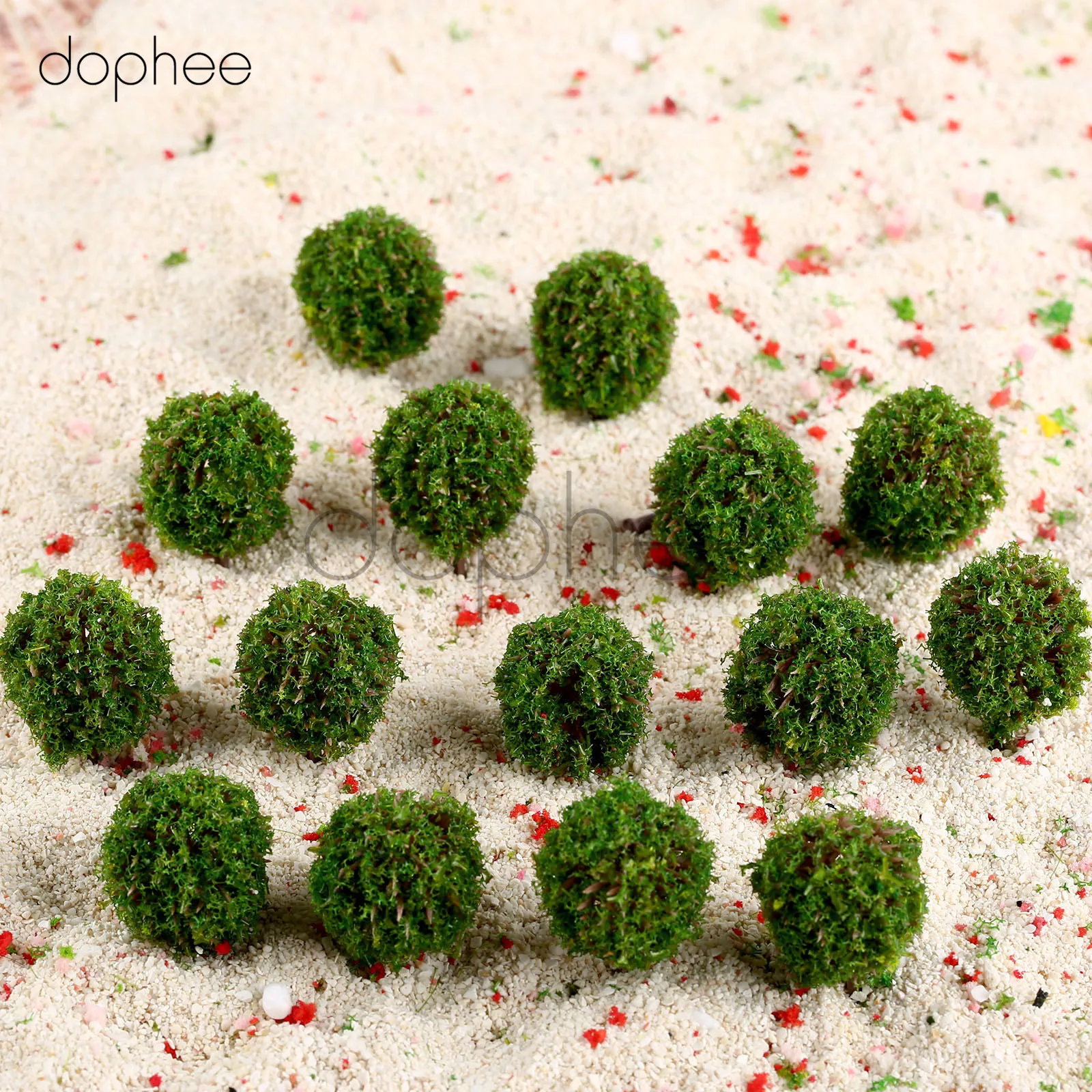 dophee 30pcs Model Trees Green with brown trunk Scale 1:100 35mm Train Layout Wargame Scenery  Miniatures Trees