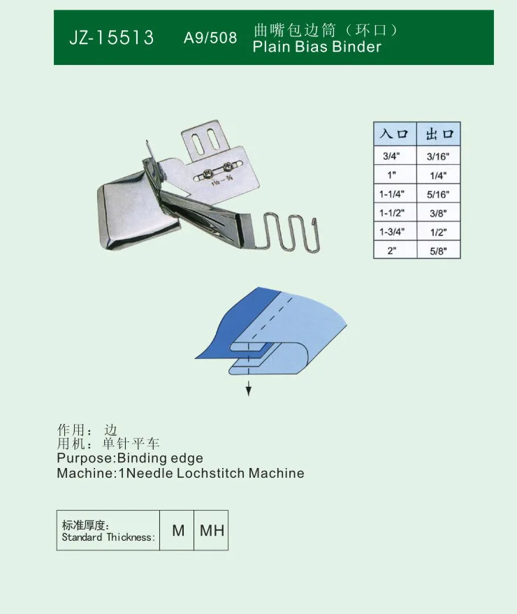 Roll edge cylinder A9/508 single needle flat car curved nozzle hemming barrel (ring buckle), industrial sewing machine fittin