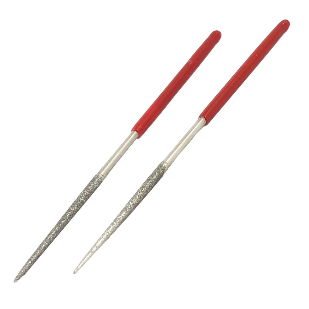 

2Pcs Red Plastic Coated Handle Point Tip 2mm x 100mm Woodworking Needle Files Mechanic Tool for Mechanics Electronics Repair