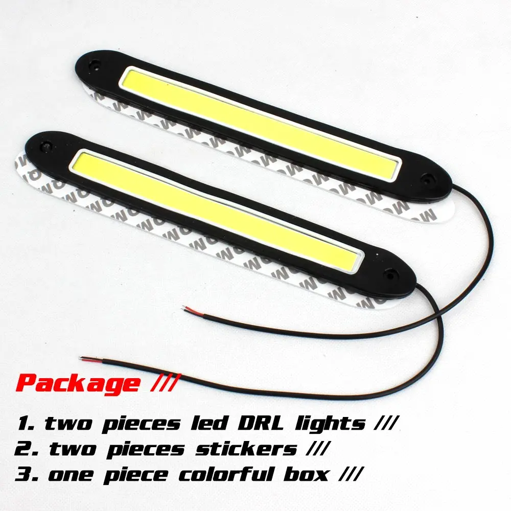 LED DRL Flexible Daytime Running Light Waterproof COB DRL Kit White Day Light / Yellow LED Fog Light Driving Day Light 12v 20w