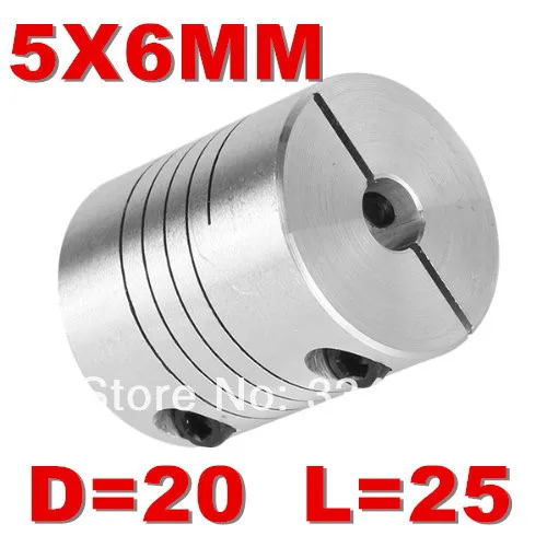 

Free Shipping 5x6mm Flexible Coupling Coupler 5mm To 6mm Flexible Coupler OD 20x25mm cnc parts