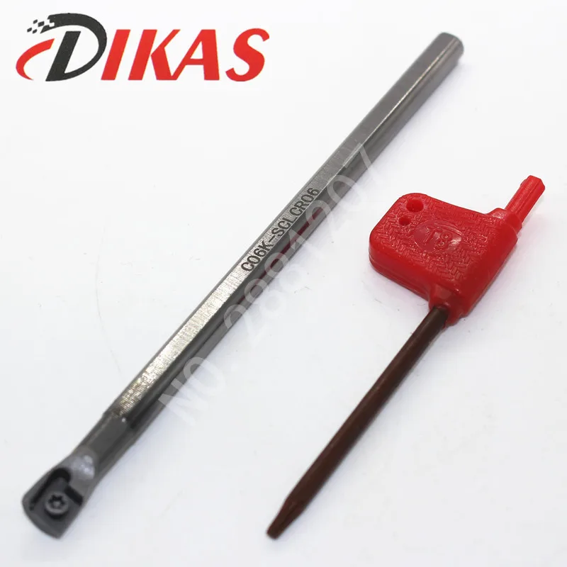 Dikas C06K-SCLCR06 solid carbide turning tool holder. Anti-vibration turning shank CNC lathe. holder for CCMT0602