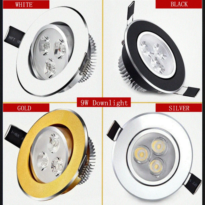 Epistar-Lámpara led redonda de techo, foco empotrable regulable de 6w, 9W, 12w, 15W y 21W, 110V-220V