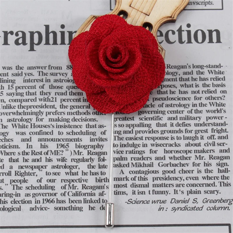 Fabric Rose Flower Brooches Men/Women Brooch Pins Suits Decoration Lapel Pins For Men Brooch for Suits Accessories 18 Color