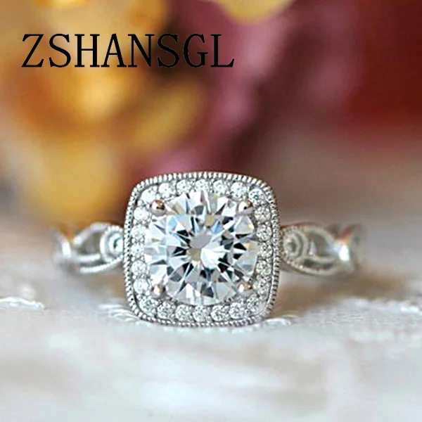 Fashion Ring Big Silver Color Pave Setting 5A CZ Zircon Rings For Women Bridal Bijoux Claddagh Wedding Jewelry