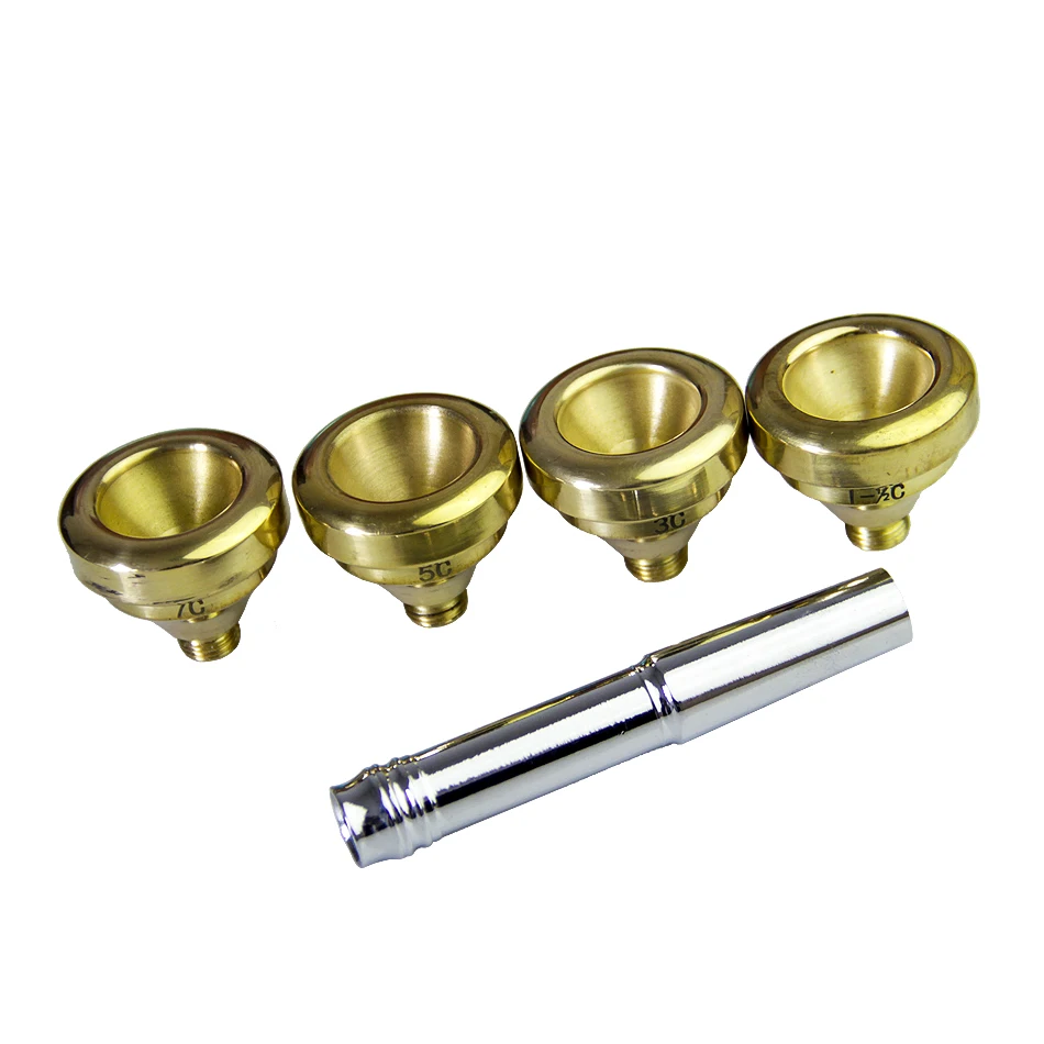 MUKU Trumpet Accessories  1-1 2C 7C 5C 3C Size Trumpet Mouthpiece Copper Gold 1 set With box Musical instrument accessories