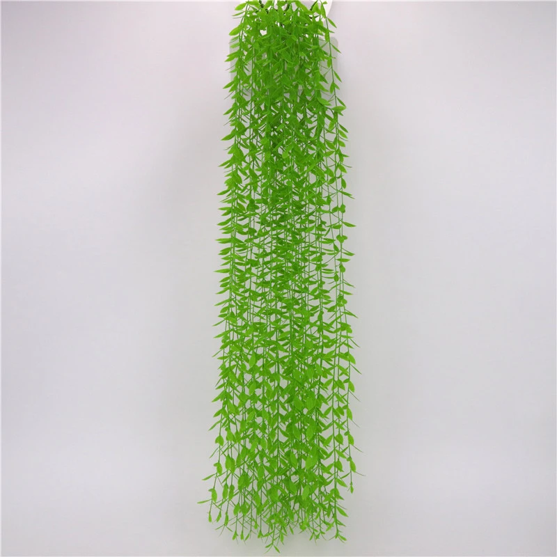 5 Forks 105cm Artificial Weeping Willow Leaves Simulation Leaf Wall Hanging Vines for Wedding Restaurant Bar Decorations