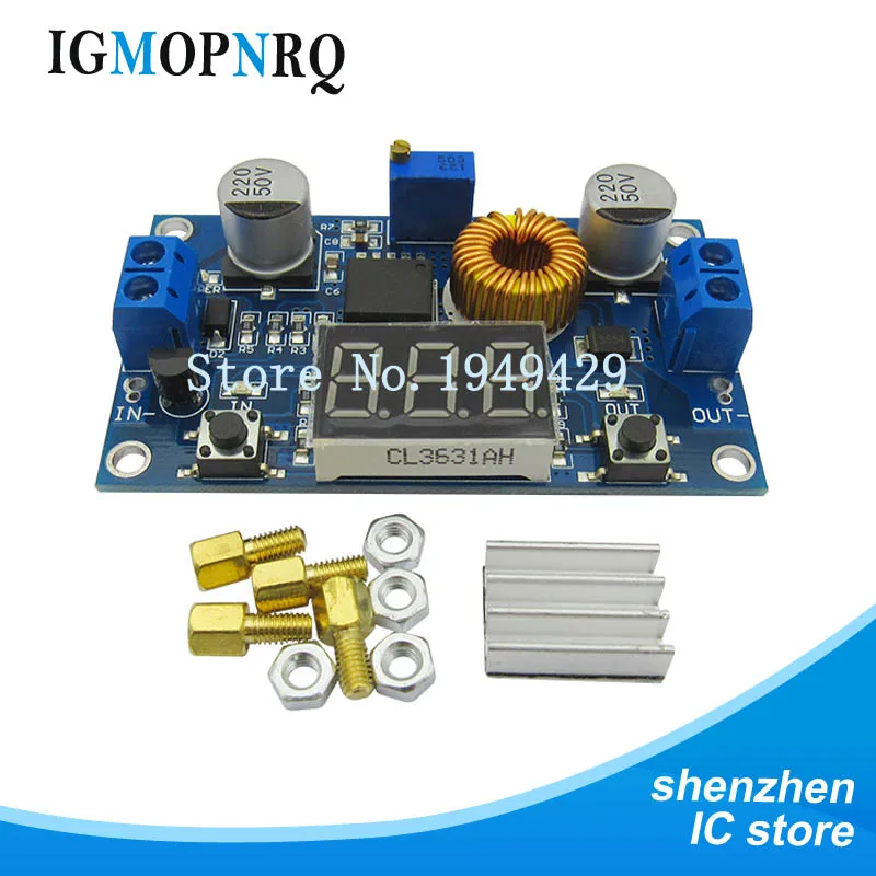 5A 75W XL4015 5A DC-DC Adjustable Step-down Module Step Down Modules with Voltmeter