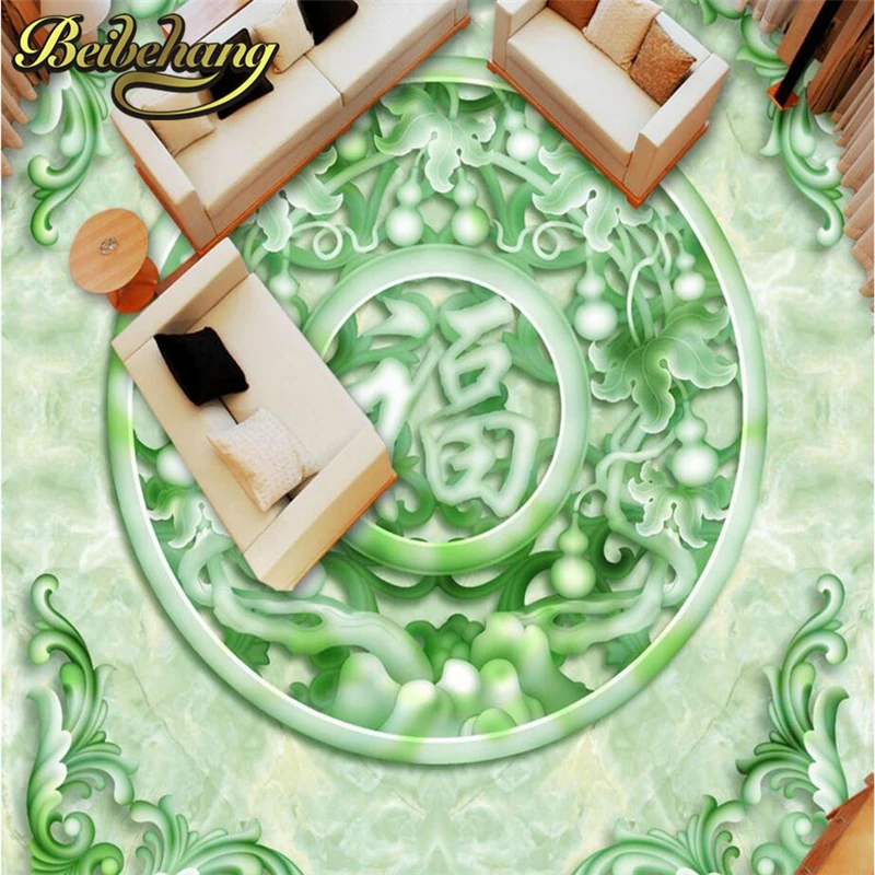 

beibehang Custom Jade carving gourd relief wallpaper Living Room Bathroom Floor Wall paper Decor Self-adhesive Vinyl Wall Mural