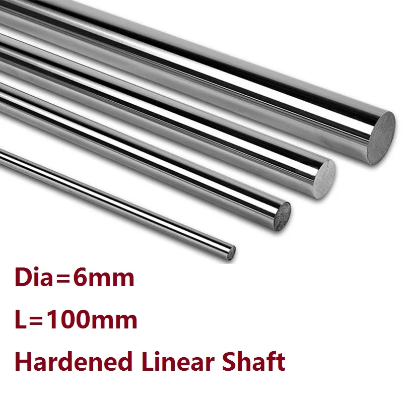 

50pcs/lot Dia 6mm shaft 100mm long Chromed plated linear shaft hardened shaft rod bar rail guide for 3d printer cnc parts