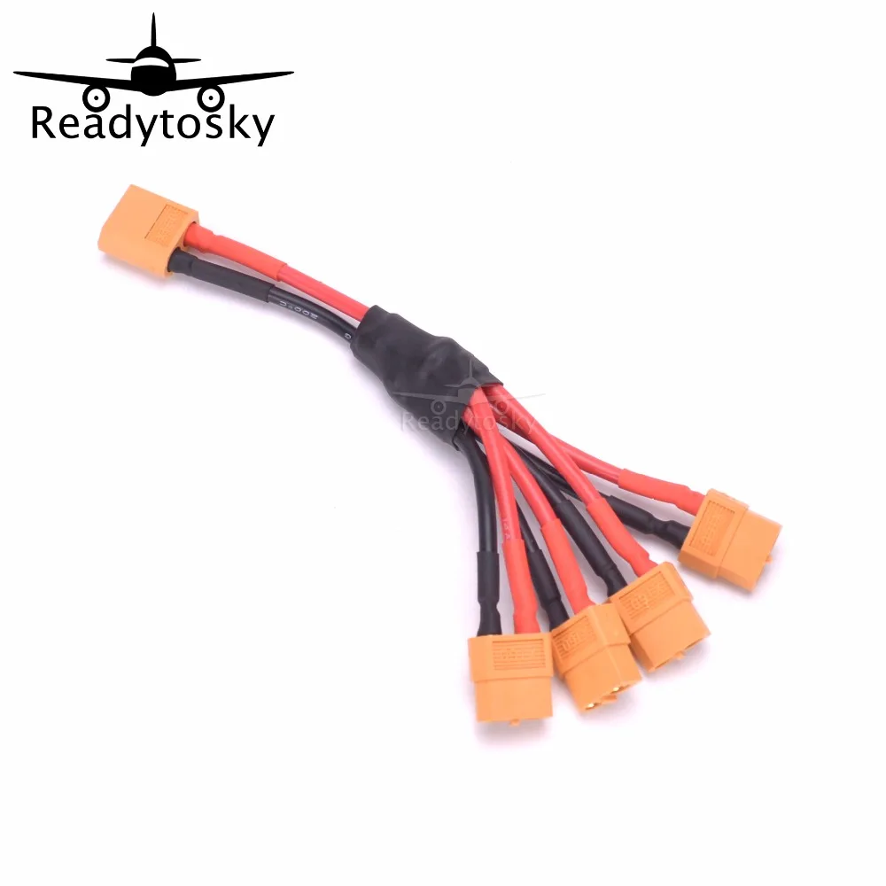 XT60 1 Male to 4 Female Parallel Connection Quadcopter Power Distribution Cable