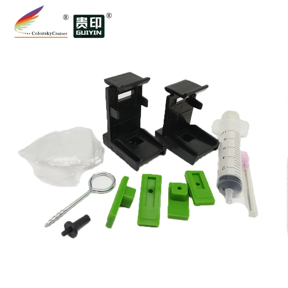 (T15) professional refill holder ink suction tool clips for HP and for Canon cartridges with printhead with accessories