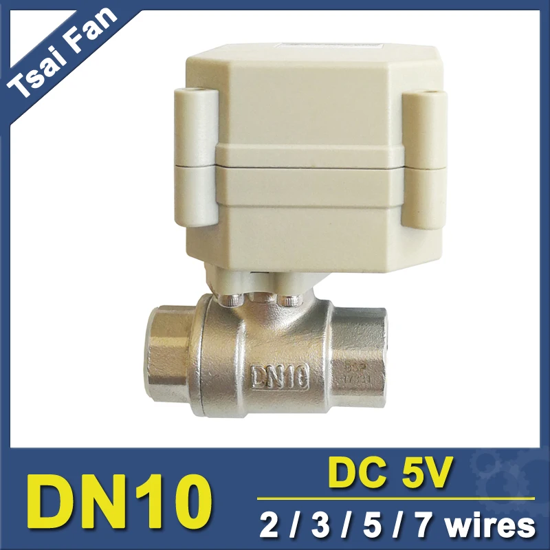 

DN10 Electric Water Valve SS304/316 All metal Gears IP67 Motorized Valve For food production line water supply CE