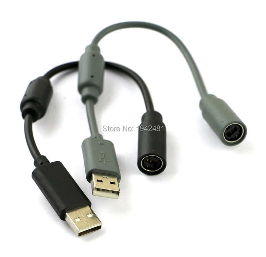 

60pcs Black Grey For XBOX 360 USB Breakaway Cable Lead Cord Adapter For XBOX360 Wired Controller