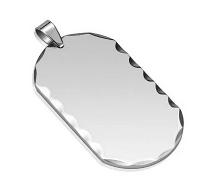 Wholesale Stainless Steel Faceted Edges Dog Tag  hot sales Faceted Edges metal tag  FH890308