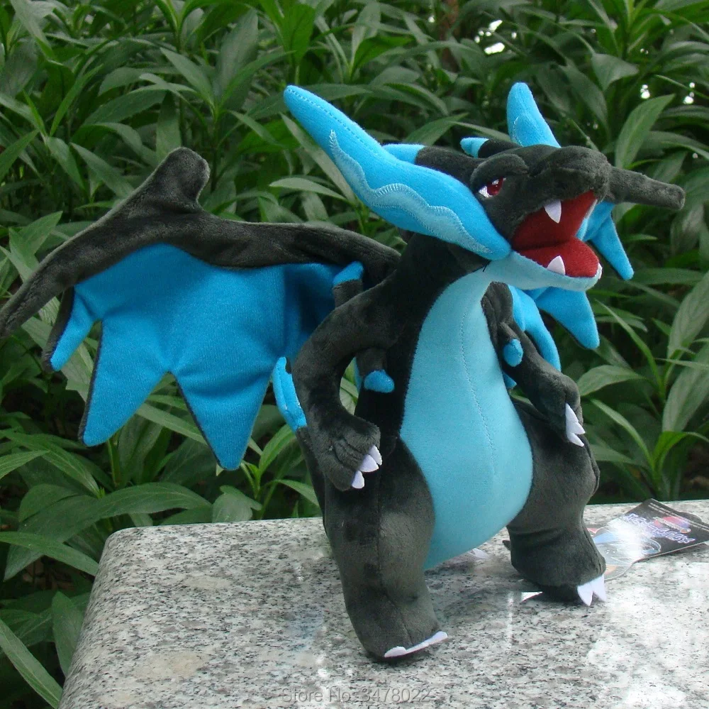 4 Styles Pokemon Plush Mega Q Shiny Charizard XY Blue & Yellow Stuffed Toy Cartoon Soft Doll