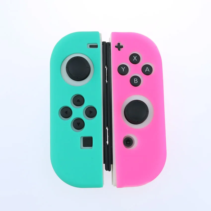 Olśniewająco białe silikonowe etui na przełącznik NS pokrywa Joycon Case miękki kontroler Shell konsola ochronna kontroler Joy-con Cover