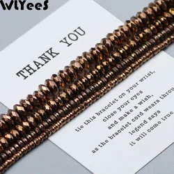 WLYeeS Plating Copper Hematite beads 3 4 6 8 10mm faceted Flat Round Loose Beads DIY Jewelry Earring Bracelet Making Accessories