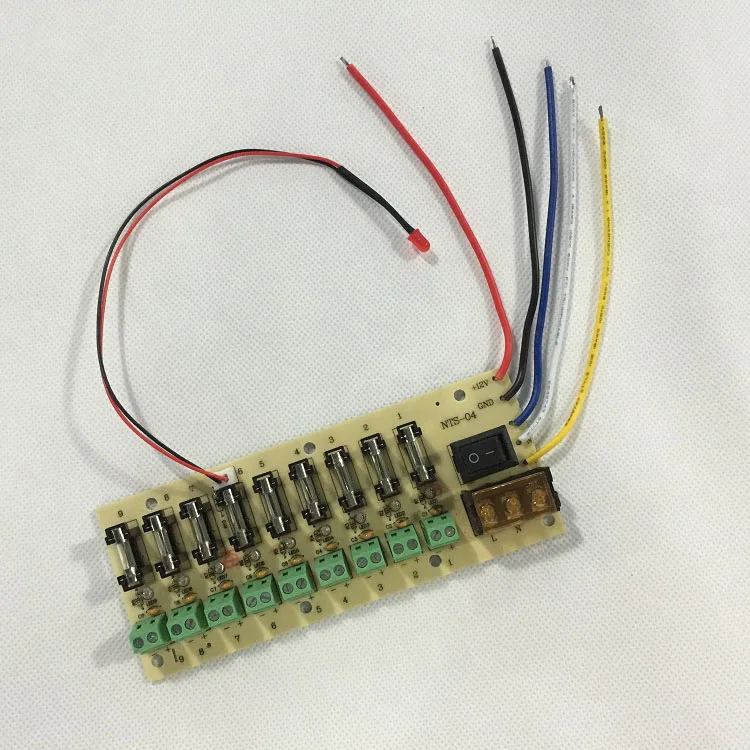 12V DC power distribution 9-way PCB board terminal block for switching power supply electricity current wiring LED switch  9CH