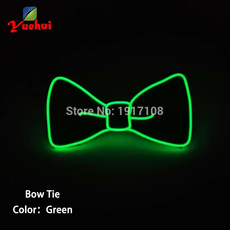 Fashion10 color Luminous Party decor Sound active LED bow tie glowing EL Wire Bow tie For Club,dance,DJ,Wedding Decoration