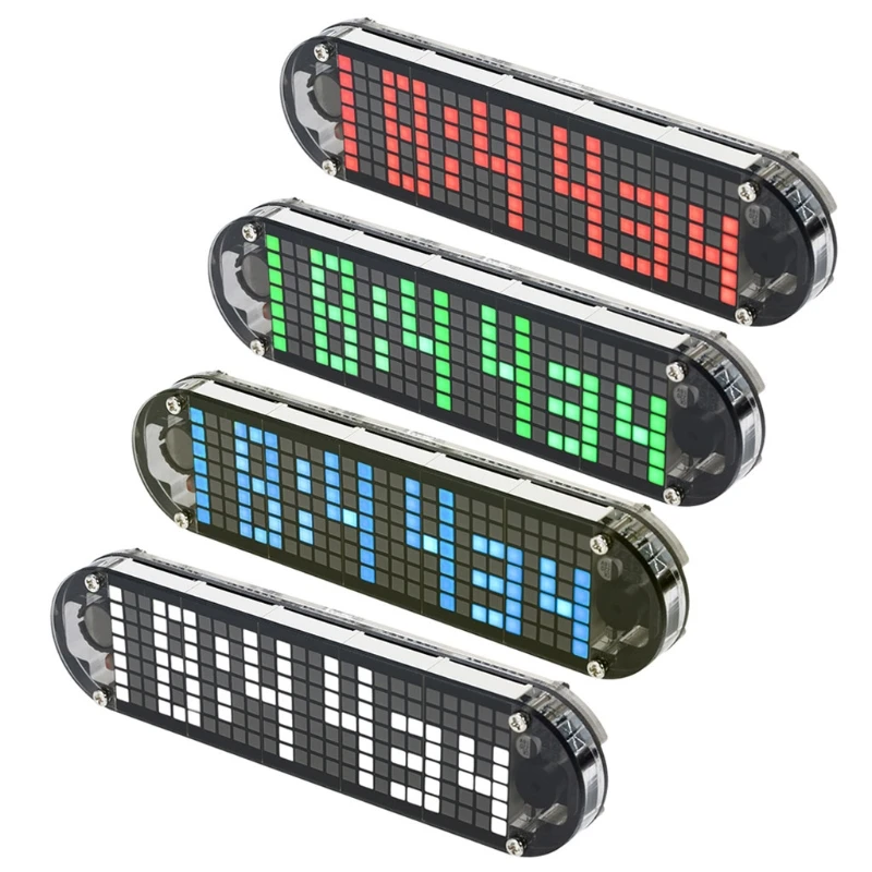 DS3231 temperature meter High Accuracy DIY Digital Dot Matrix LED Alarm Clock Kit with Transparent Case Date Time Display