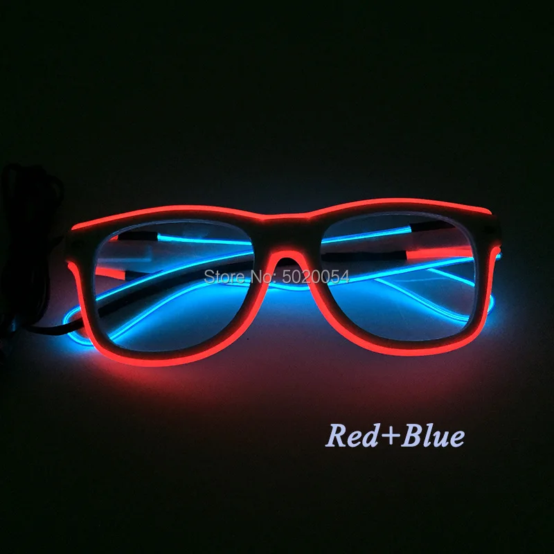 Cheap Price Men Gift Colorful Neon Light Up Glowing Sunglasses LED EL Wire Men Sun glasses Bright Glasses