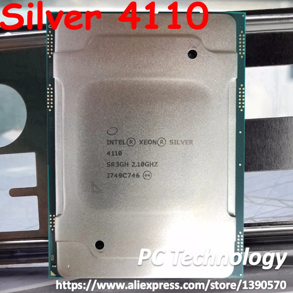 Original Intel Xeon Silver 4110 SR3GH Silver4110 Processor 11M Cache 2.10GHz 8-cores 85W LGA3647 CPU free shipping